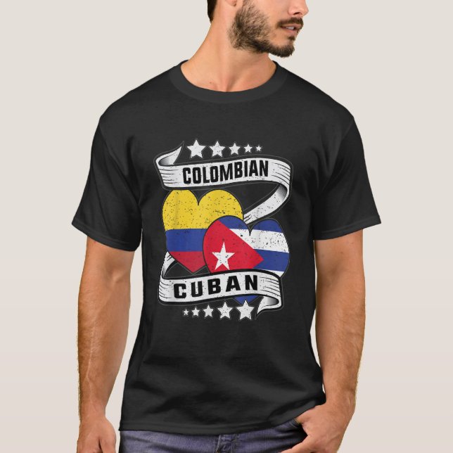 Camiseta Cubano colombiano para niños mitad colombiano y me (Anverso)
