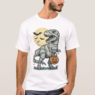 Camiseta Cubeta de dulces de T-Rex momia de Halloween Vecto