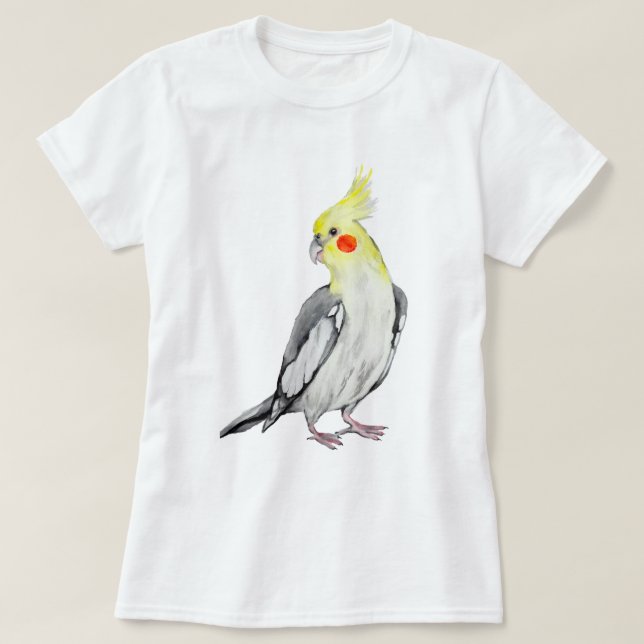 Camiseta Cubierta acuática de loro de Cockatiel (Diseño del anverso)
