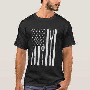 Camiseta Cubierta de cocina de grill con bandera estadounid