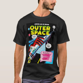Camiseta Cubierta de cómics de Retro Sci-Fi Adventure Space