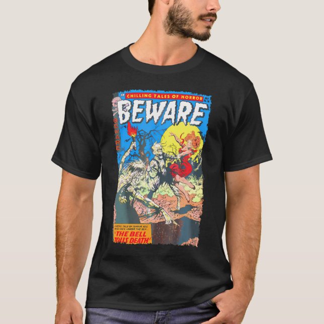 Camiseta Cubierta de historieta de horror: ten cuidado 10 (Anverso)