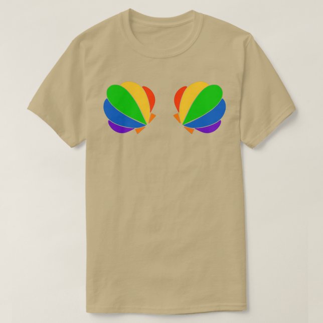 Camiseta Cubierta de la sirena arcoiris arriba (Diseño del anverso)
