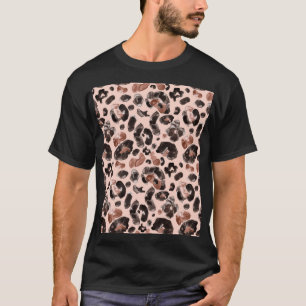 Camiseta Cubierta de leopardo, patrón sin costuras de piel 