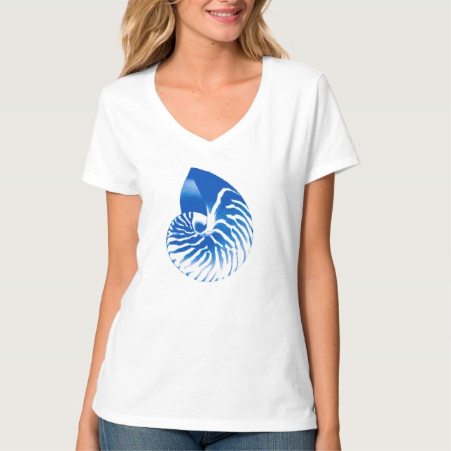 Camiseta Cubierta de Nautilus - azul cobalto y blanco (Anverso)