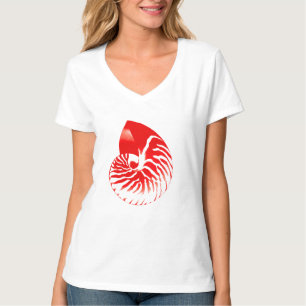 Camiseta Cubierta de Nautilus - rojo oscuro y blanco