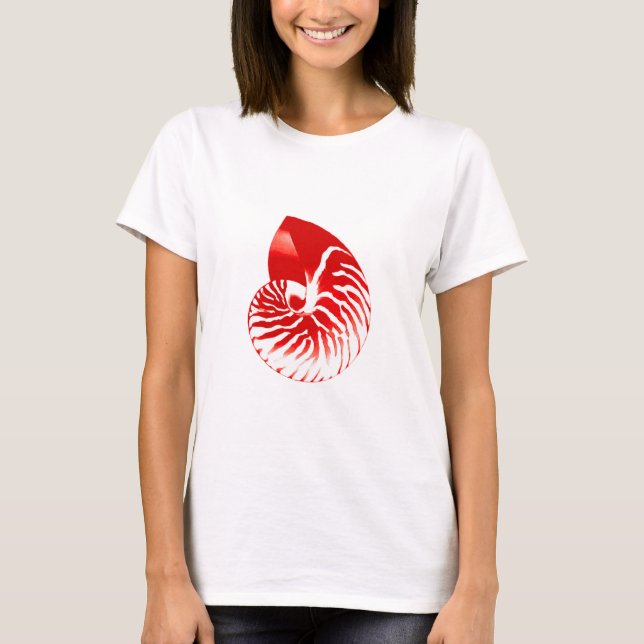 Camiseta Cubierta de Nautilus - rojo oscuro y blanco (Anverso)