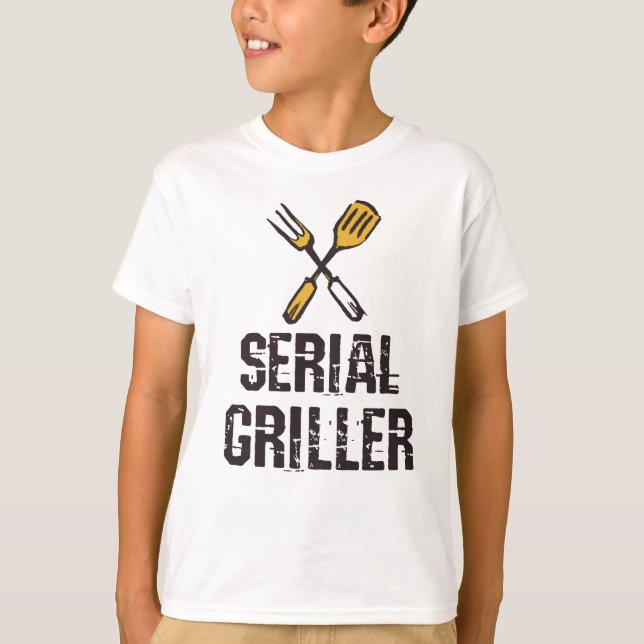 Camiseta Cubierta de parrilladas serie Grill BBQ master Gri (Anverso)