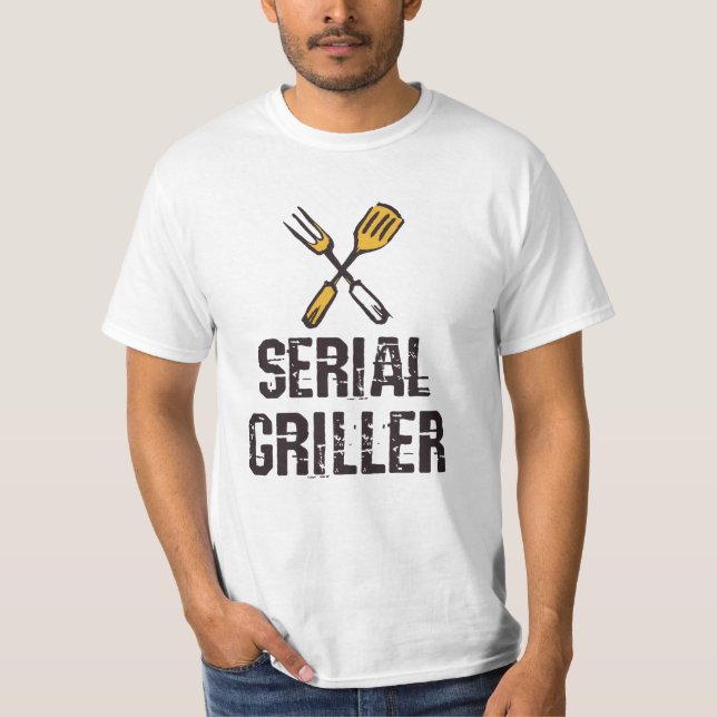 Camiseta Cubierta de parrilladas serie Grill BBQ master Gri (Anverso)