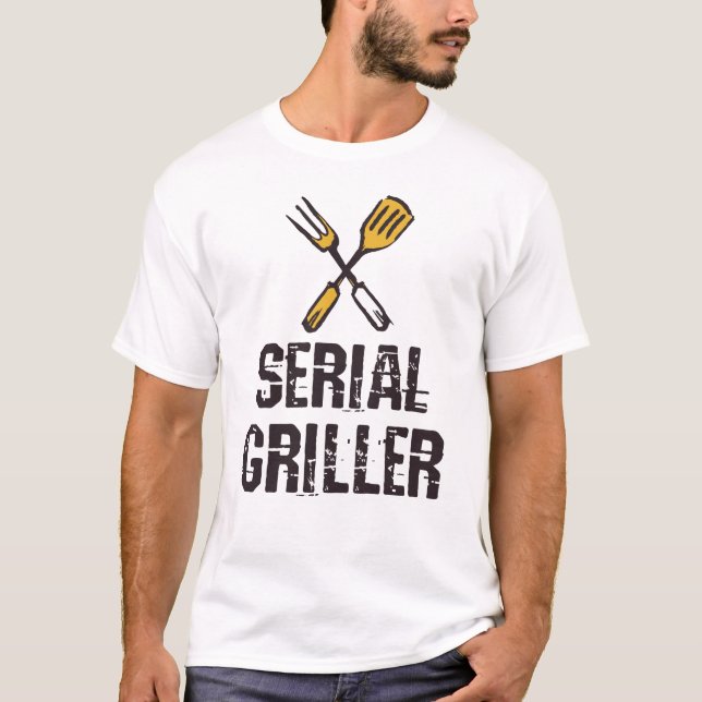 Camiseta Cubierta de parrilladas serie Grill BBQ master Gri (Anverso)