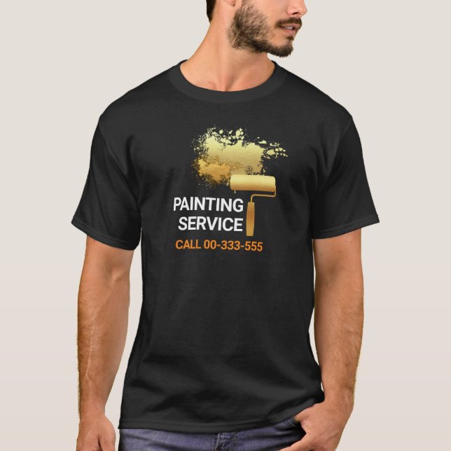 Camiseta Cubierta de pintura de pincel de oro móvil (Anverso)