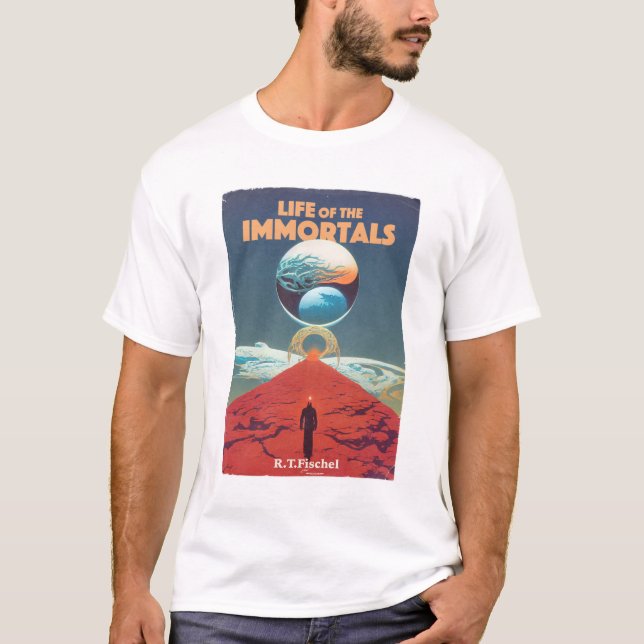 Camiseta Cubierta del libro de pulpa de ficción de ciencia  (Anverso)