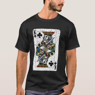 Camiseta Cubierta del rey de los clubes con cartas de juego