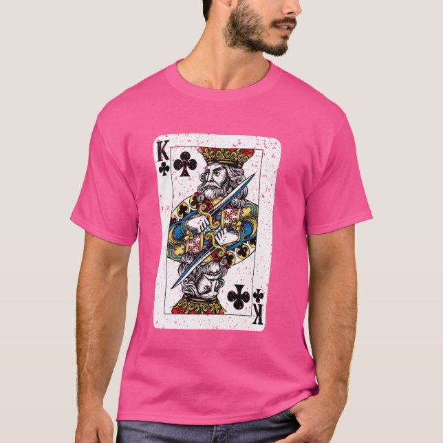 Camiseta Cubierta del rey de los clubes con cartas de juego (Anverso)