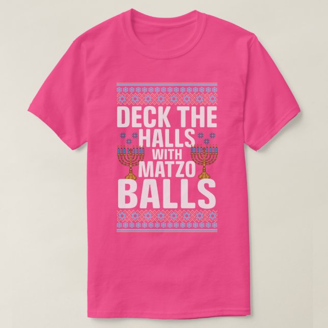 Camiseta Cubierta El Salón Con Matzo Balls Hanukkah (Diseño del anverso)