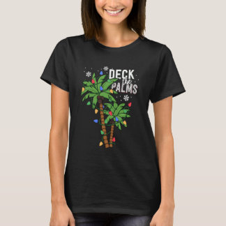 Camiseta Cubierta Las Palmas Tropicales De Navidades Hawaii