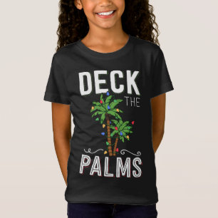 Camiseta Cubierta Las Palmas Tropicales De Navidades Hawaii