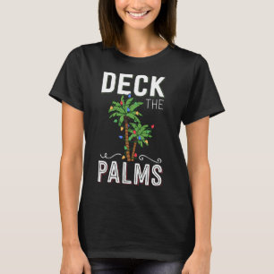 Camiseta Cubierta Las Palmas Tropicales De Navidades Hawaii