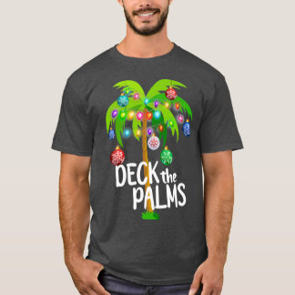 Camiseta Cubierta Las Palmas Tropicales De Navidades Hawaii