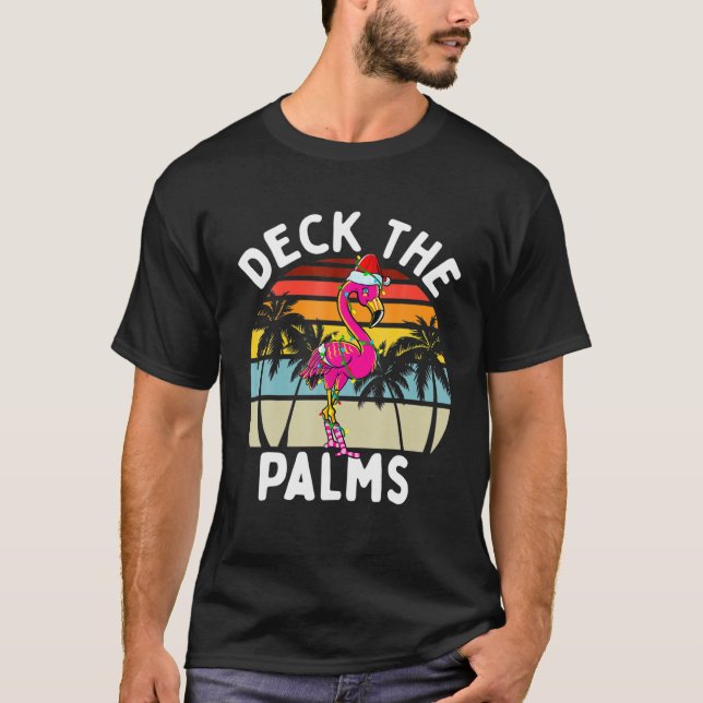 Camiseta Cubierta Los Navidades De Palmeras Palm Tropical F (Anverso)