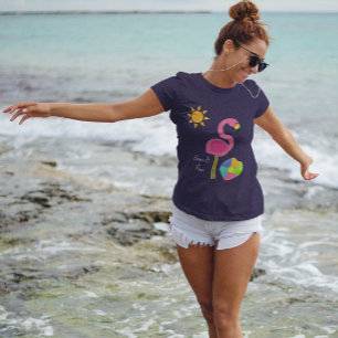 Camiseta Cubierta rosa Flamingo Beach