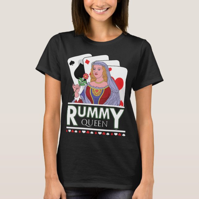 Camiseta Cubierta Rummy Queen Card (Anverso)