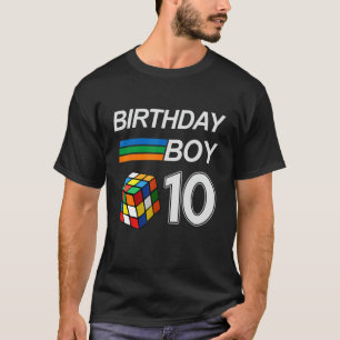 Camiseta Cubing de Velocidad Competitivo Cumpleaños 10 Años