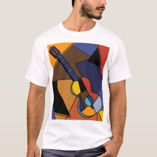 Camiseta Cubista De Surrealismo De Guitarra.