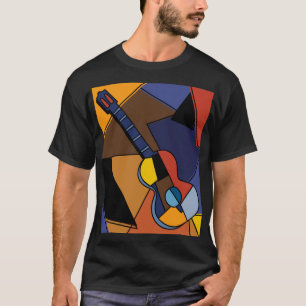 Camiseta Cubista De Surrealismo De Guitarra.