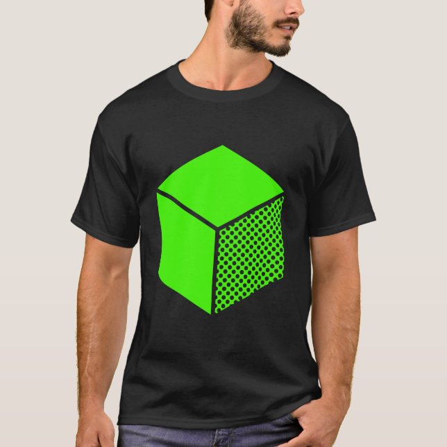 Camiseta Cubo - Chartreuse Green sobre la oscuridad (Anverso)