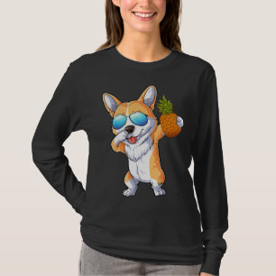 Camiseta Cubo Dabbing Corgi Perro Piña Fruta Tropical Su