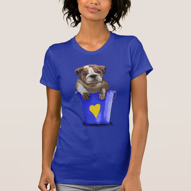 Camiseta Cubo De Amor Azul bulldog (Anverso)
