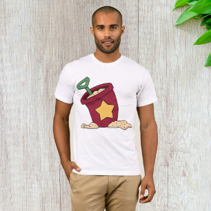 Camiseta Cubo de arena roja con estrella y pala
