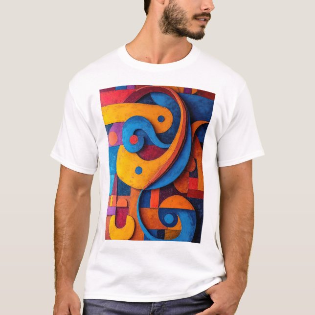 Camiseta Cubo de colores 5 Cubismo colorido (Anverso)
