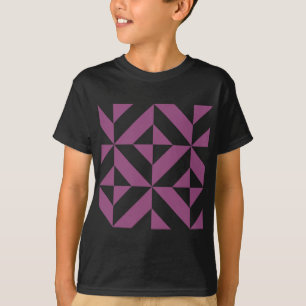 Camiseta Cubo de decodificación geométrica púrpura cálido