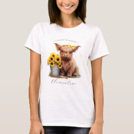 Camiseta Cubo de girasol de vaca Highland