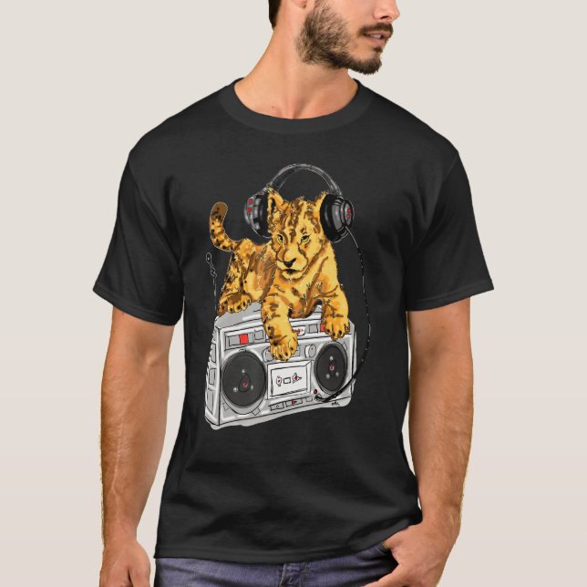 Camiseta Cubo De León Africano Boombox Blaster Hip Hop Por  (Anverso)