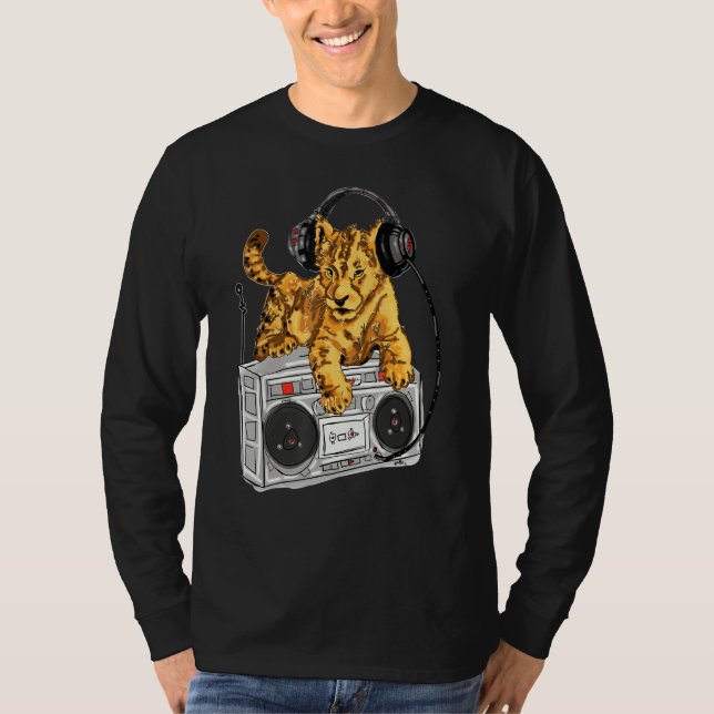 Camiseta Cubo De León Africano Boombox Blaster Hip Hop Por  (Anverso)