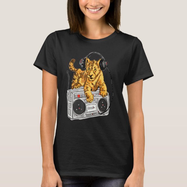Camiseta Cubo De León Africano Boombox Blaster Hip Hop Por  (Anverso)