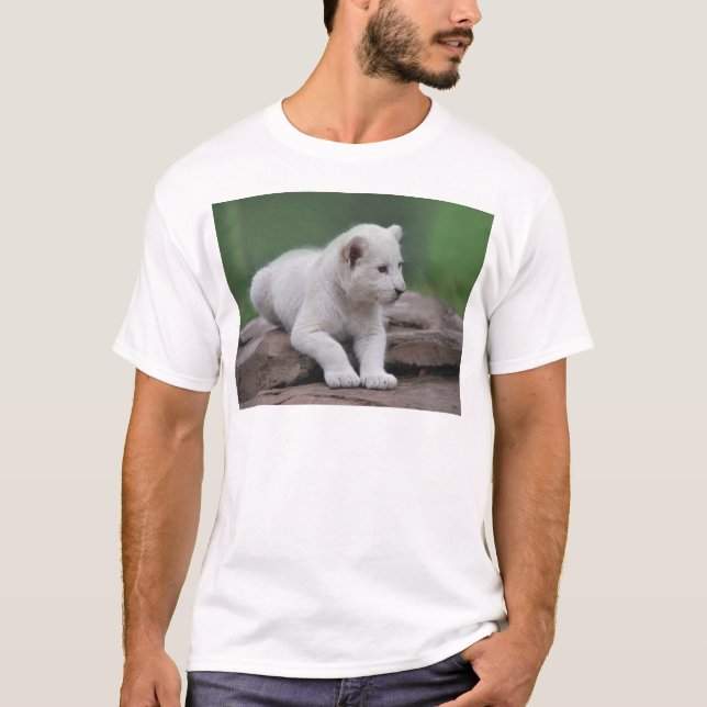 Camiseta Cubo de león blanco para bebés 2 (Anverso)
