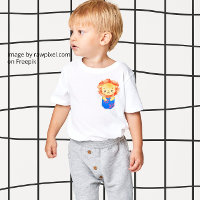 Cubo de león corto en un bolsillo azul impreso