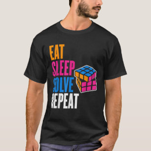 Camiseta Cubo de rompecabezas competitivo Come Duerme Resue