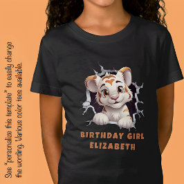 Camiseta Cubo De Tigre Adorable Y Cuidadoso Que Sale Del Ag