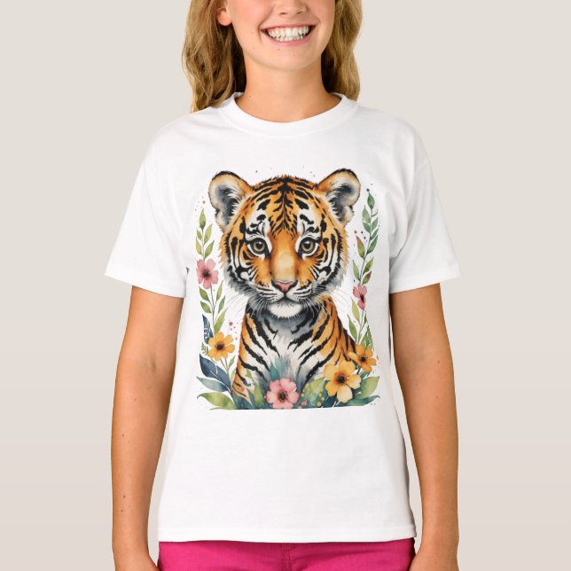 Camiseta Cubo lindo tigre (Anverso)