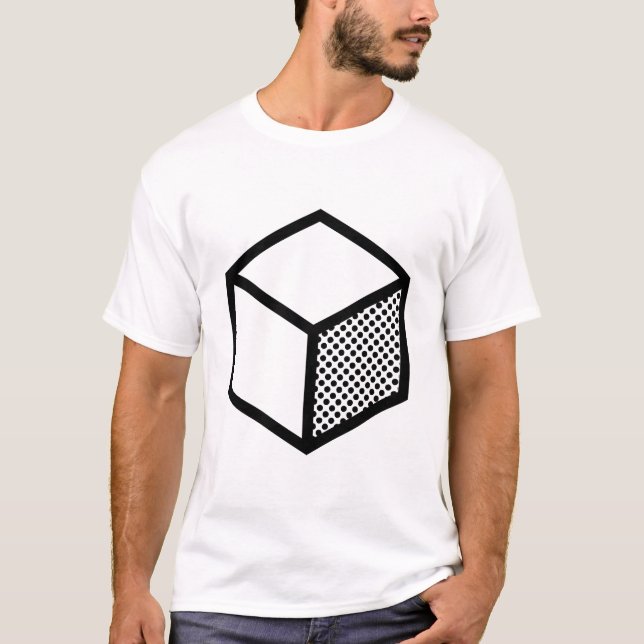 Camiseta Cubo - Negro en blanco (Anverso)