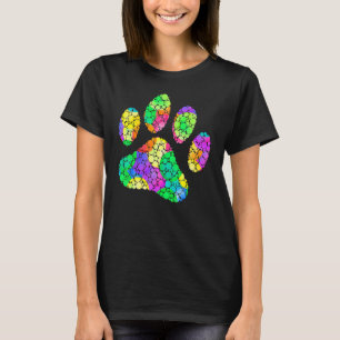 Camiseta Cubo Polka Dot Dog Paw Feliz Día Internacional del