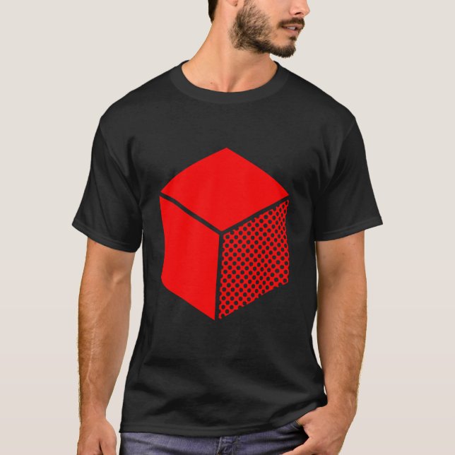 Camiseta Cubo - Rojo en la oscuridad (Anverso)
