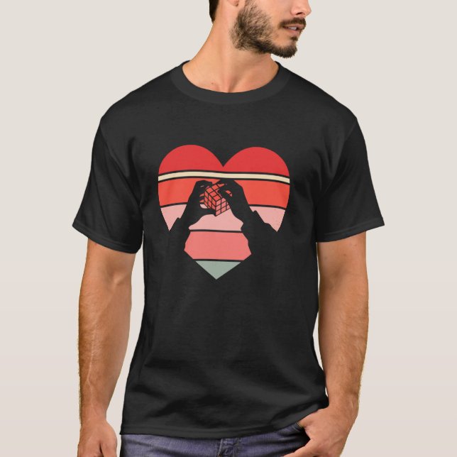 Camiseta Cubo rompecabezas de corazón de cubos de velocidad (Anverso)