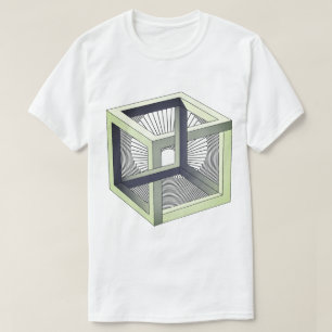 Camiseta Cubo visual sobre un laberinto interminable