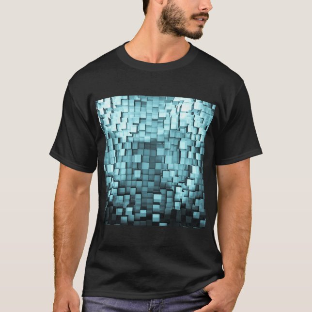 Camiseta Cubos 3D abstractos (Anverso)